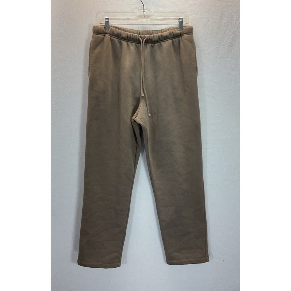 NEW Skims Cotton Fleece lounge Straight Leg Pants Women's US Size L truffle/ TAN